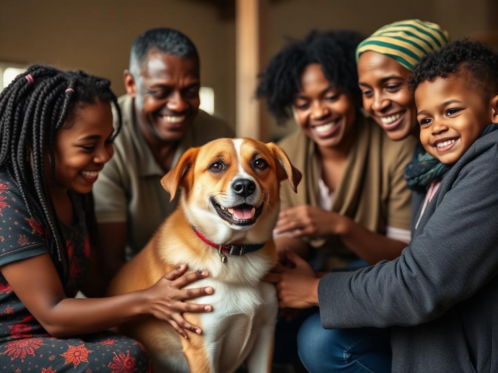 A heartwarming moment of a South African family meeting their newly adopted rescue dog for the first time
